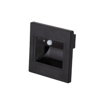LED Step Light, Square, Black, 1W, Sensor, Warm Light