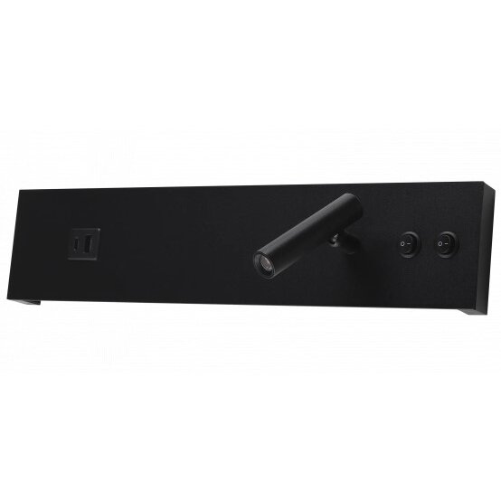 LED Wall Light, 11W, ON/OFF-Switch, USB, Black, Warm Light