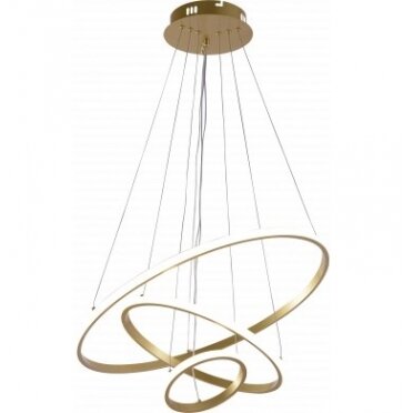 LED Pendant Lamp, 78W, Brushed Gold, Dimmable, Remote Control, CCT