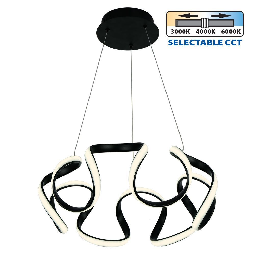 LED lighting fixture MEANDRA-P LED ∙ 54W ∙ black ∙ CCT-switch ∙ 3000-4000-6000K