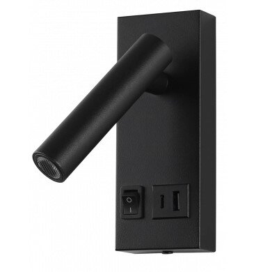 LED Cabinet Light, 2W, ON/OFF-Switch, USB, Black, Warm Light