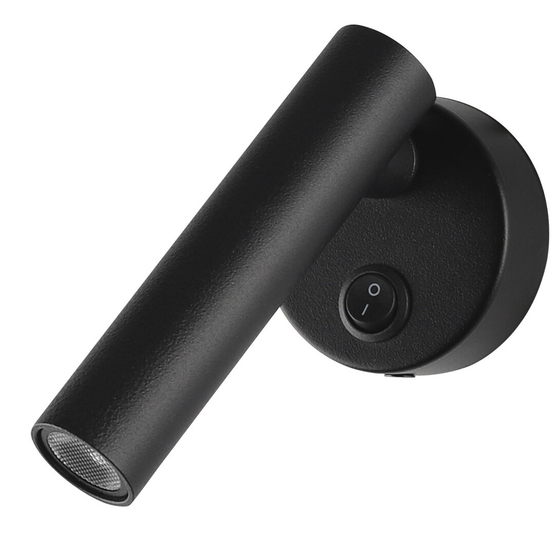 LED Cabinet Light, 2W, ON/OFF-Switch, Black, Warm Light