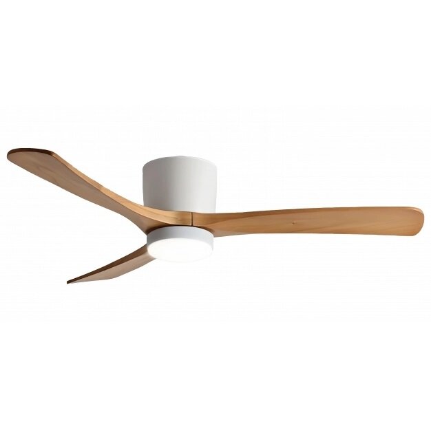 LED Fan Ceiling, 18W, CCT, White/Wood, Remote Control