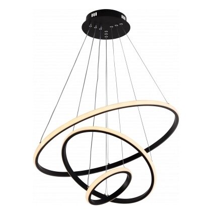 LED Pendant Lamp, 78W, Black, Dimmable, Remote Control, CCT