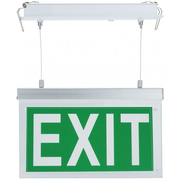 LED Hanging Emergency Exit Light, 2W, 3 Hours, with PVC Legend, White Light
