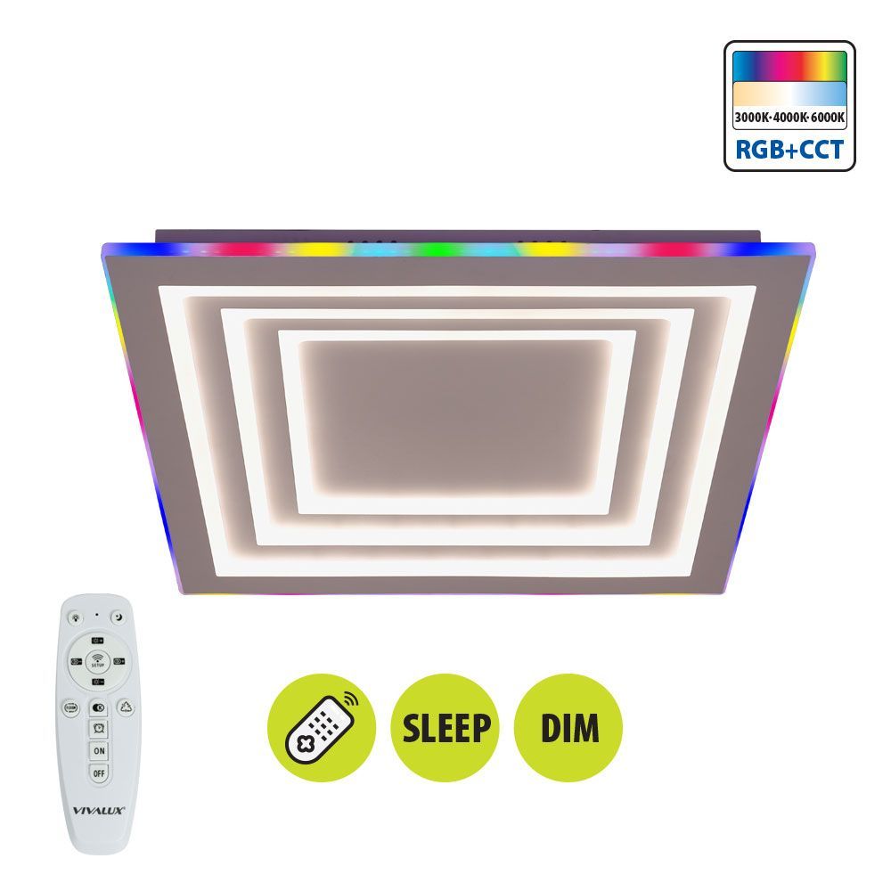 Multifunctional LED lighting fixture with remote control DAKOTA ∙ 102W ∙ RGB+CCT ∙ 3000-6000K