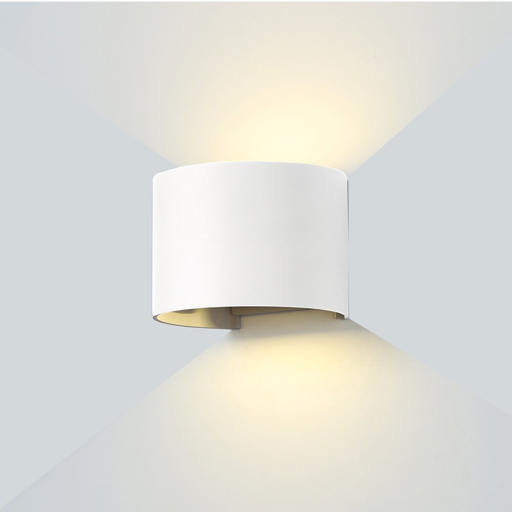 LED Wall Light, White, Round, Adjustable Beam, 6W, Neutral Light