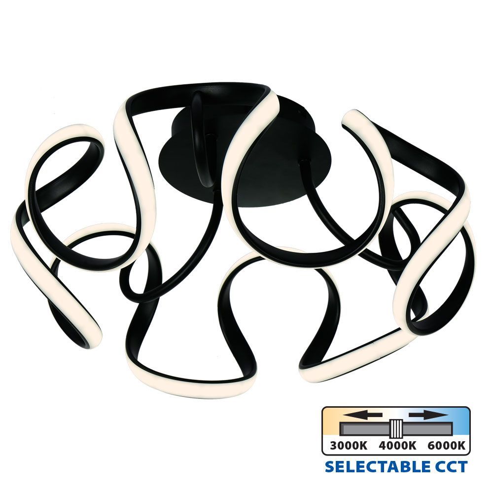 LED ceiling fixture MEANDRA-C LED ∙ 54W ∙ black ∙ CCT-switch ∙ 3000-4000-6000K